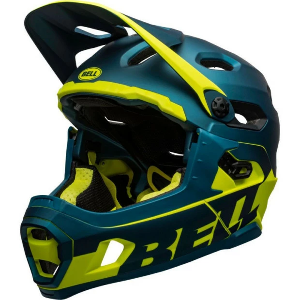 Casque Bell Super DH MIPS Bleu/Jaune Fluo 1 Casque Bell Super DH MIPS Bleu/Jaune Fluo